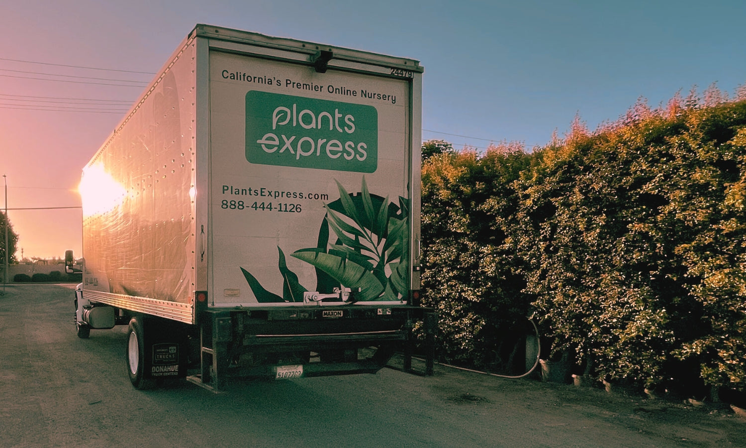 Plants Express truck departing the nursery to make deliveries 